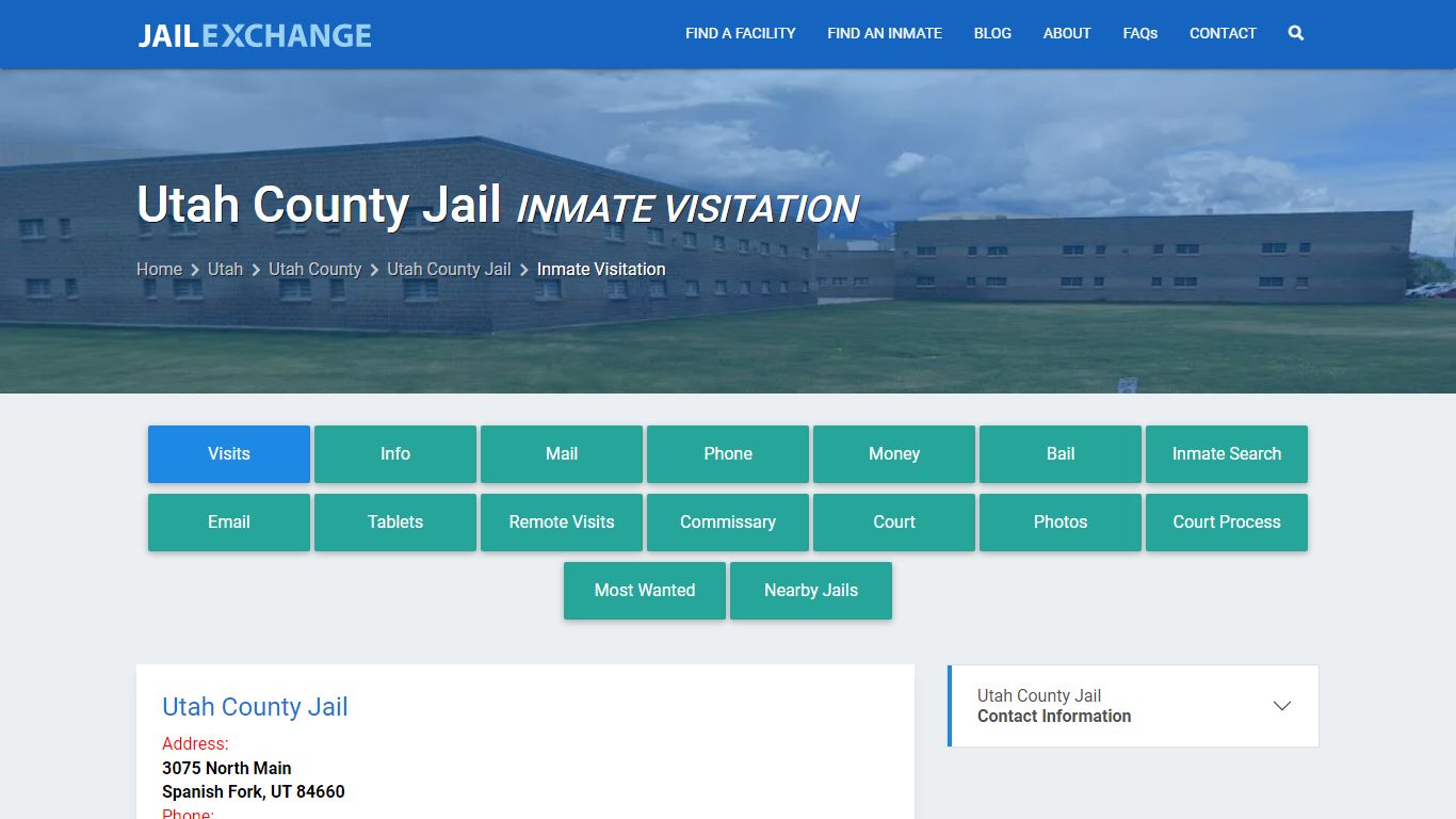 Inmate Visitation - Utah County Jail, UT - Jail Exchange
